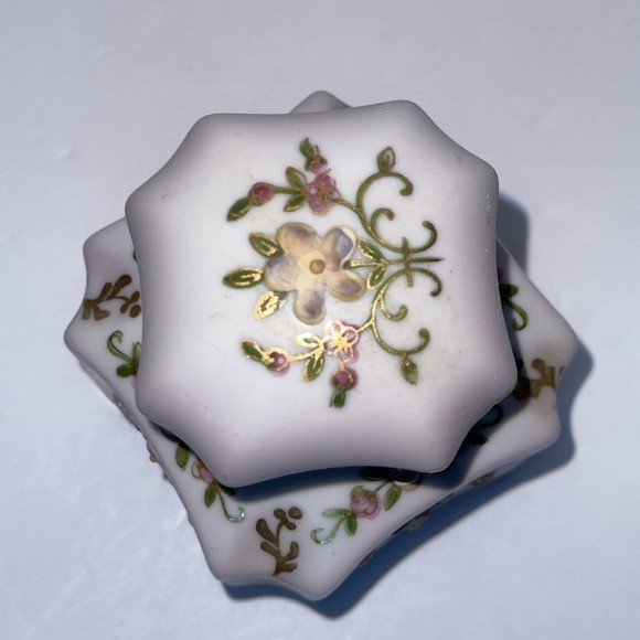 Norleans Japan Pink Porcelain Vanity Perfume Texture Bottle Hand Painted Floral - Picture 5 of 12